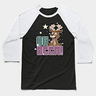 Christmas Holiday Oh Deer! Reindeer Baseball T-Shirt